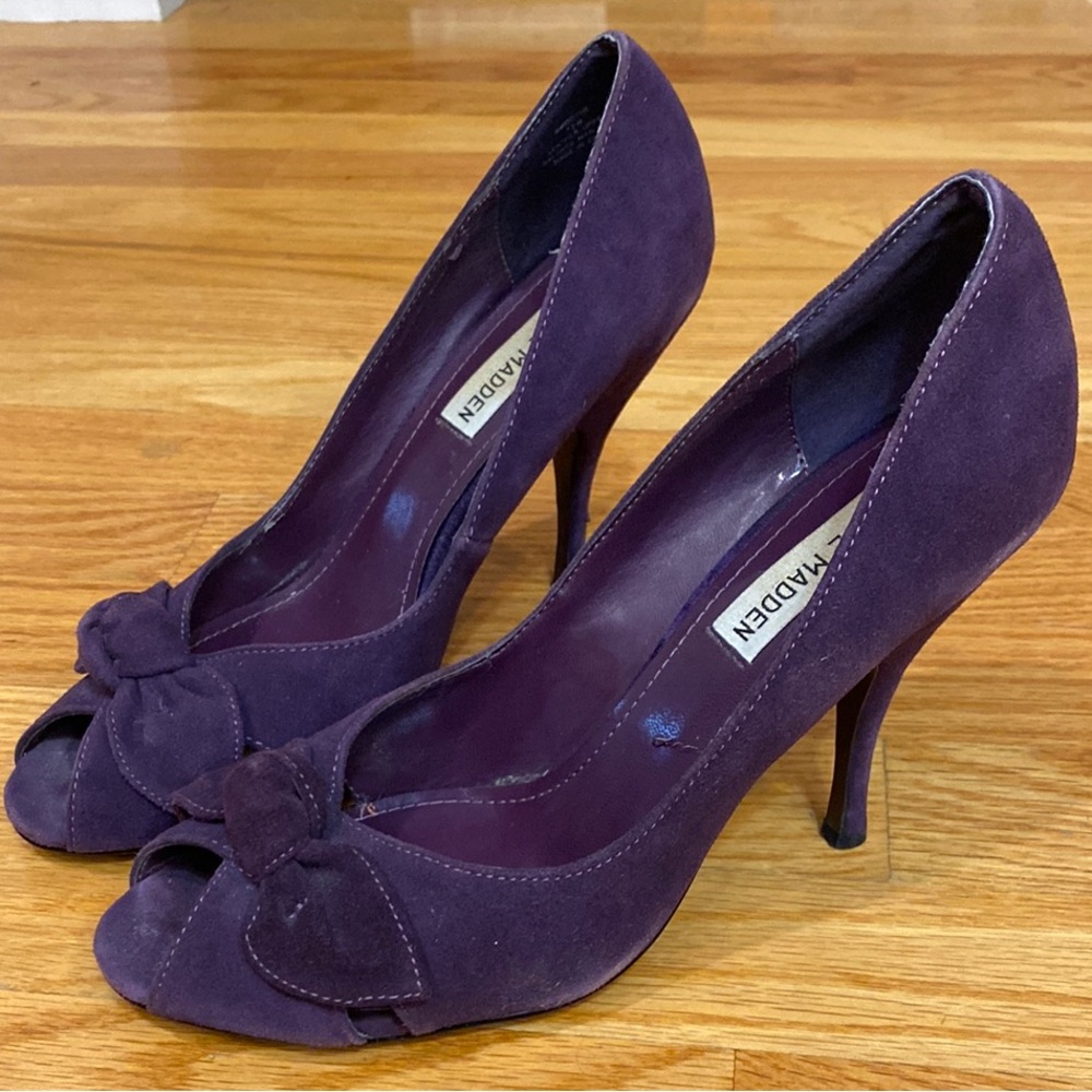 Steve Madden Purple Stiletto Heels with Bow Detail